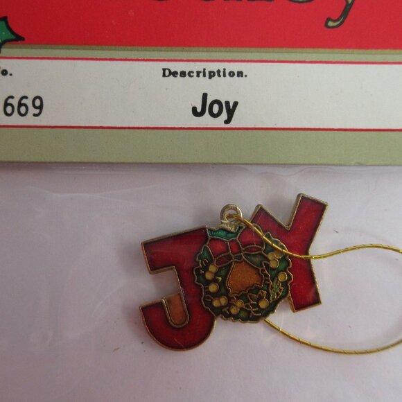 Mini Christmas Medley Metal Cloisonné & Filagree Lot 8 NOS Vintage Ornaments - Picture 9 of 11